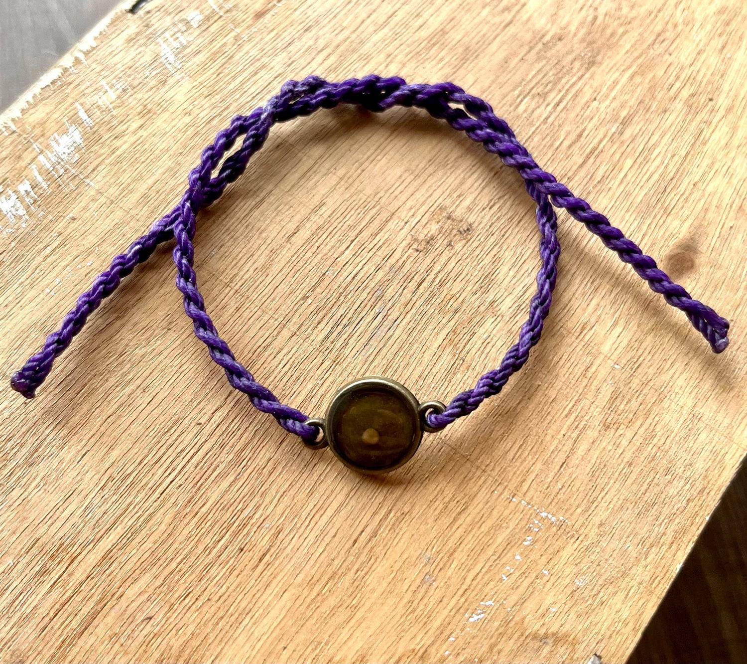 Deep Purple Mustard Seed Faith Tie Bracelet l