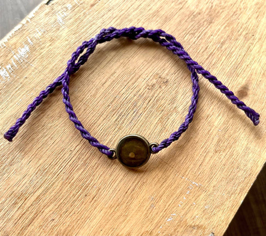 Deep Purple Mustard Seed Faith Tie Bracelet l