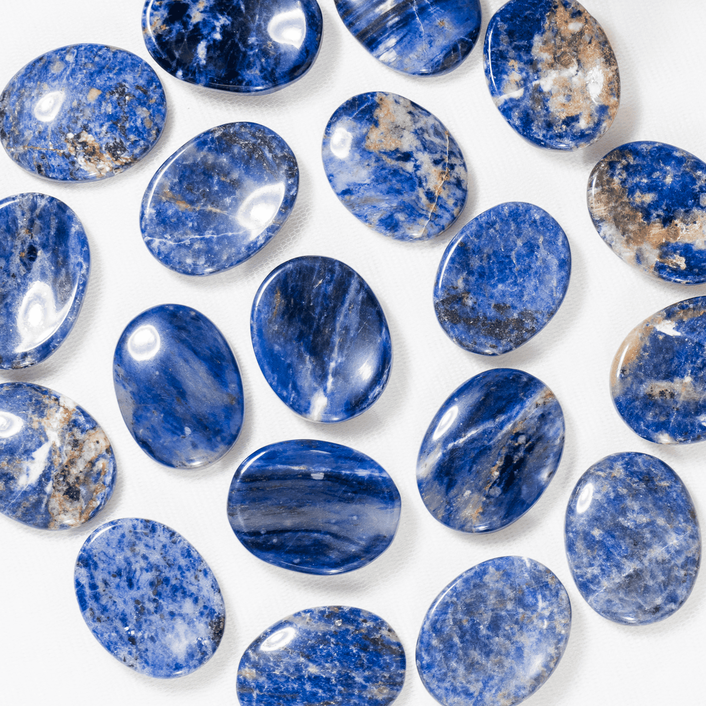 Sodalite Worry Stones, Pocket Crystal, Thumb Stones