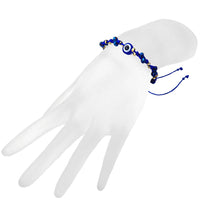 Evil Eye Bead Chip Stone String Pull Tie Bracelet