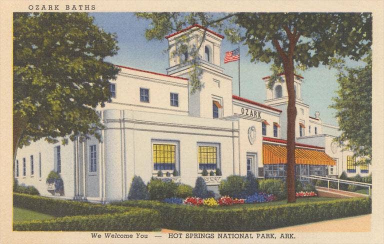 AR-131 Hot Springs National Park, Ozark Baths - Vintage Image, Magnet