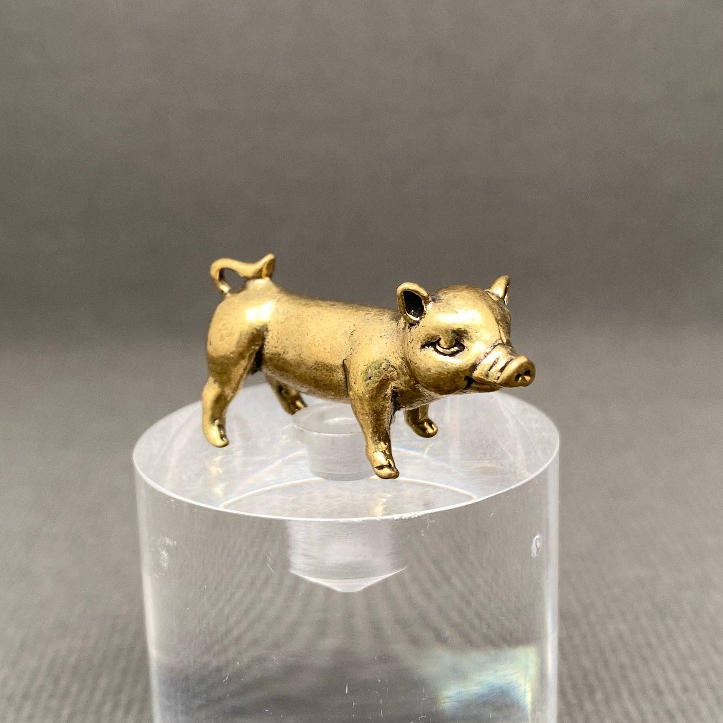 Standing Brass Pig Figurine