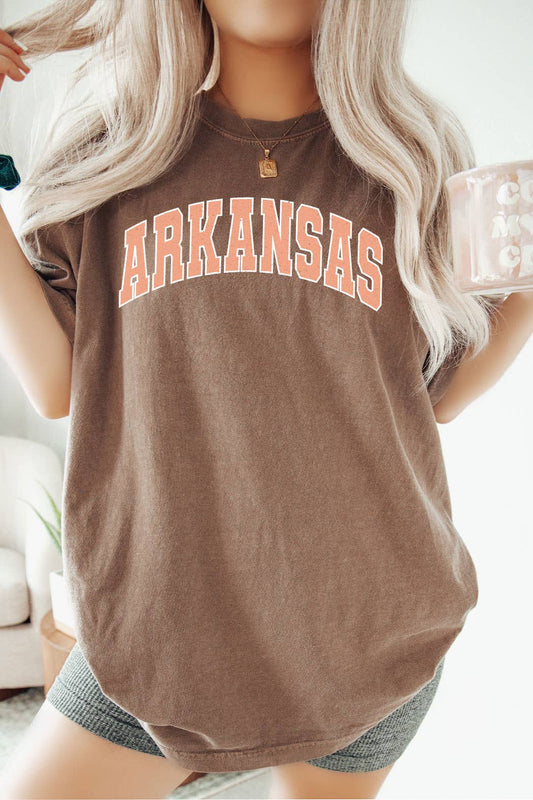 Arkansas Varsity Font Comfort Colors Tshirt