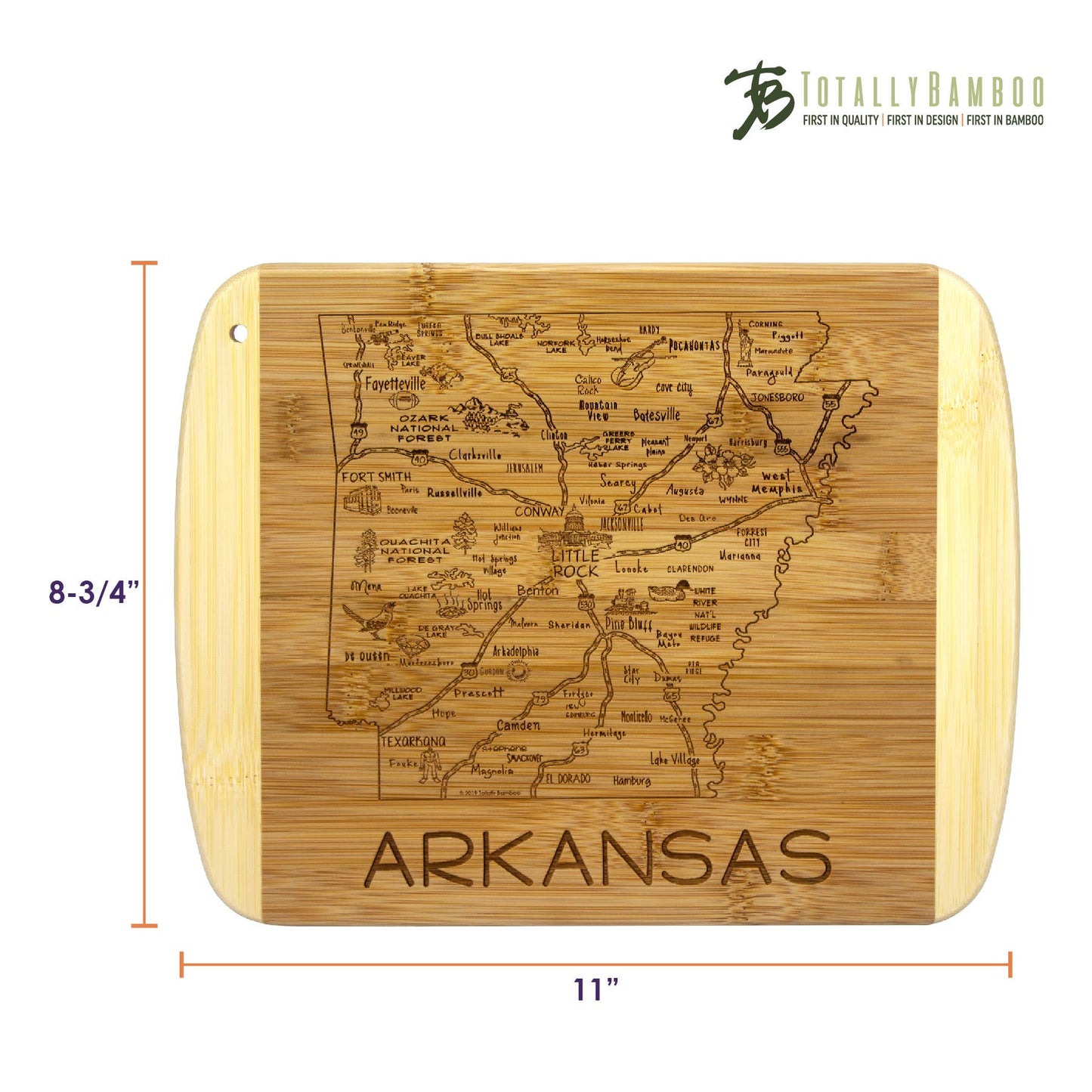 A Slice of Life Arkansas Cutting & Charcuterie Board