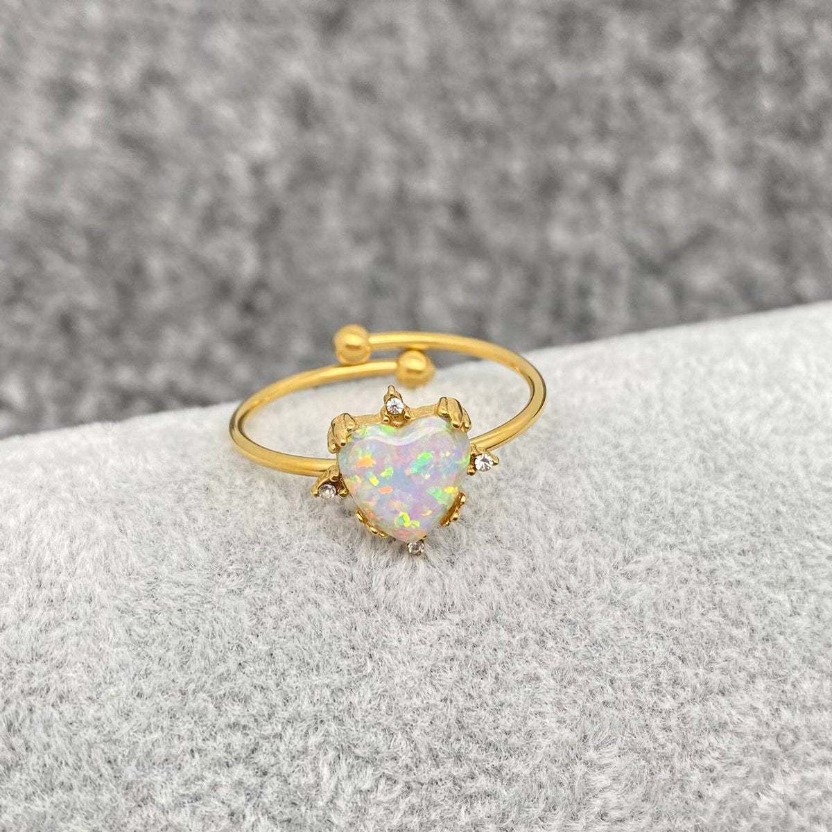 Lucky Opal 18K Gold Plated SS Adjustable Ring - FGS/CS
