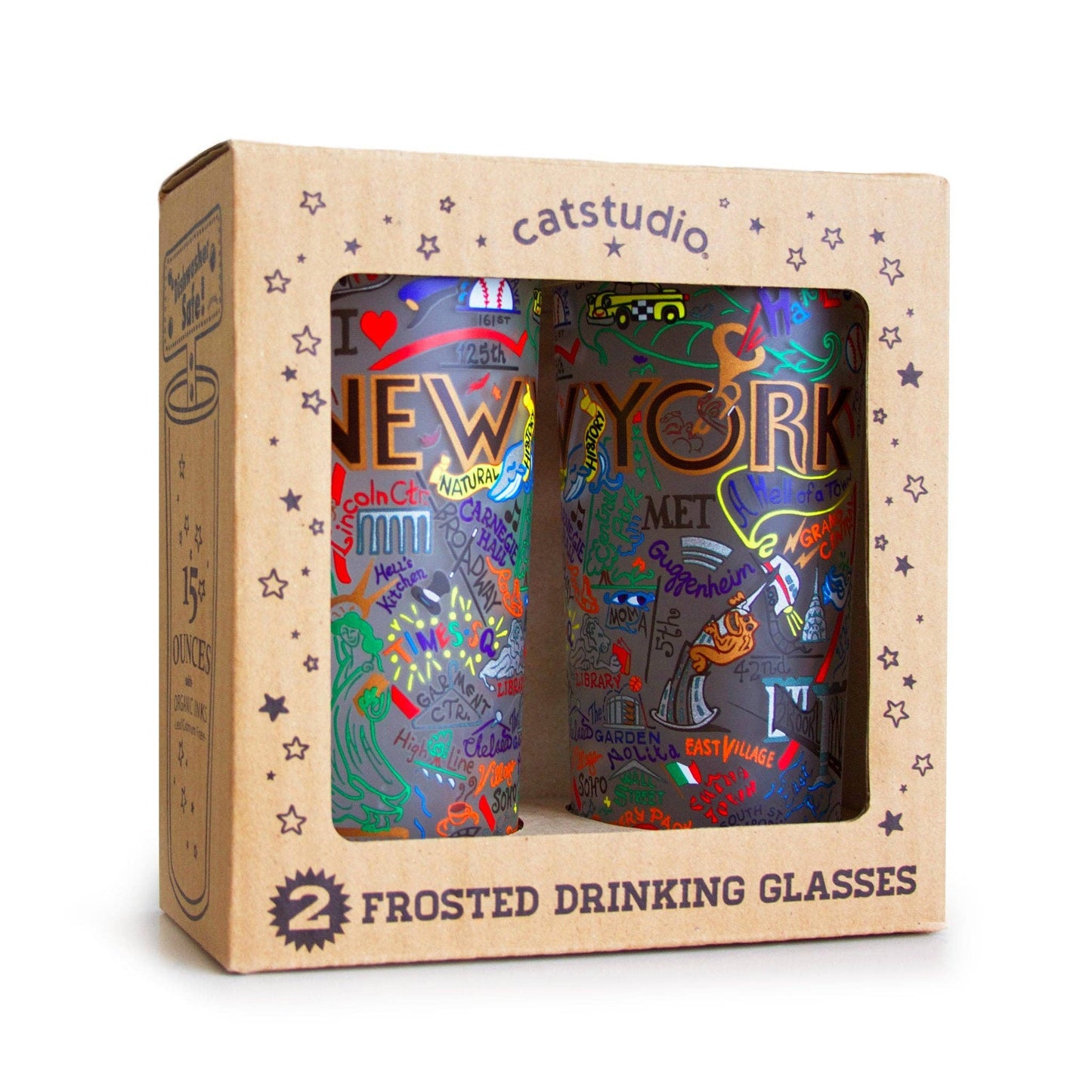 Arkansas, University of Collegiate Drinking Glass, Set of Two