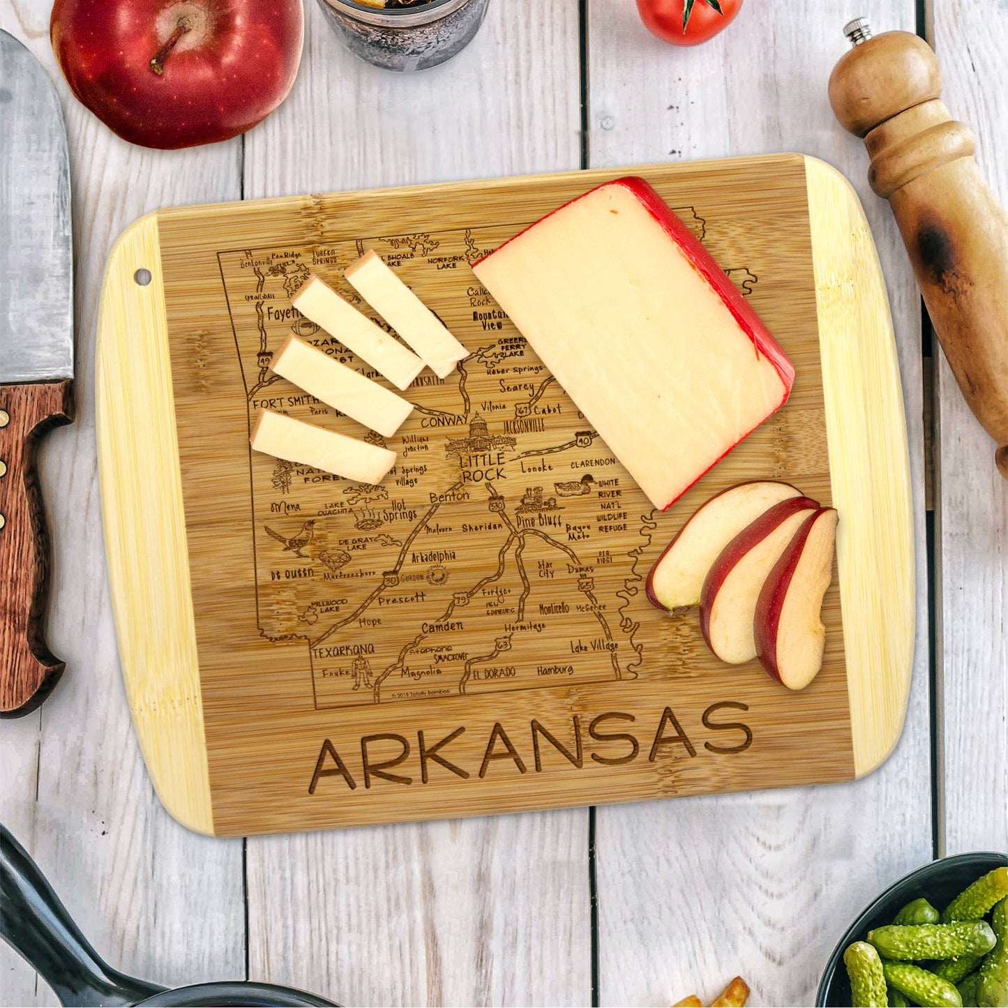 A Slice of Life Arkansas Cutting & Charcuterie Board