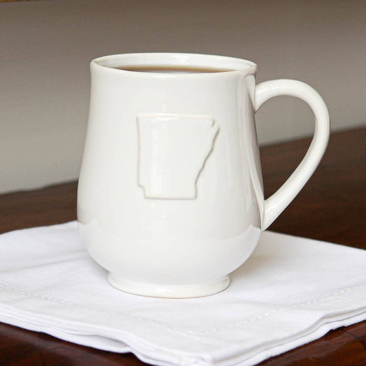 Arkansas Embossed Coffee Mug   White   18oz