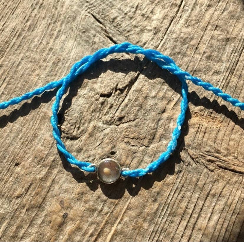 Bright Blue Mustard Seed Faith Tie Bracelet