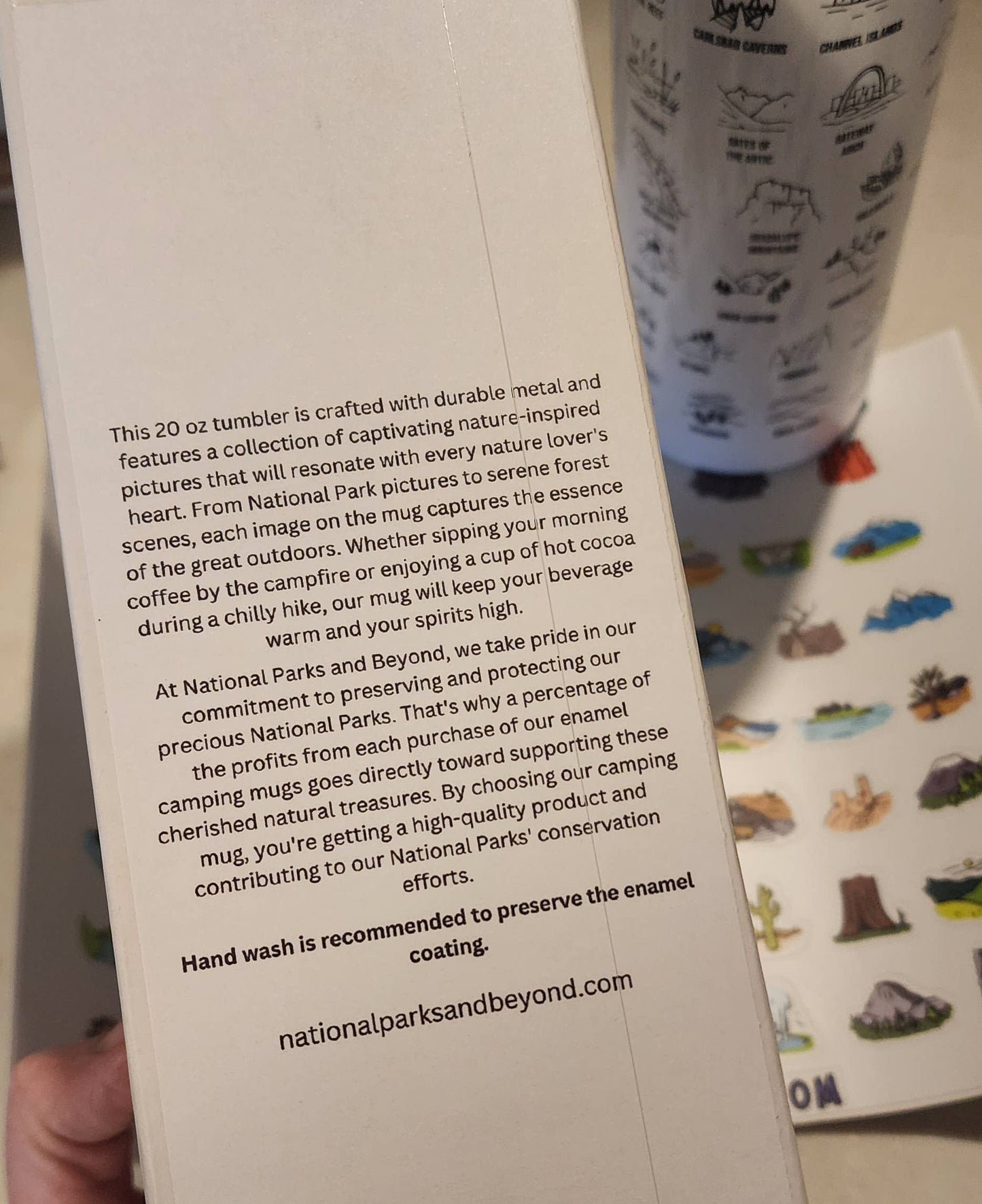 National Parks Checklist 20 oz Metal Tumbler