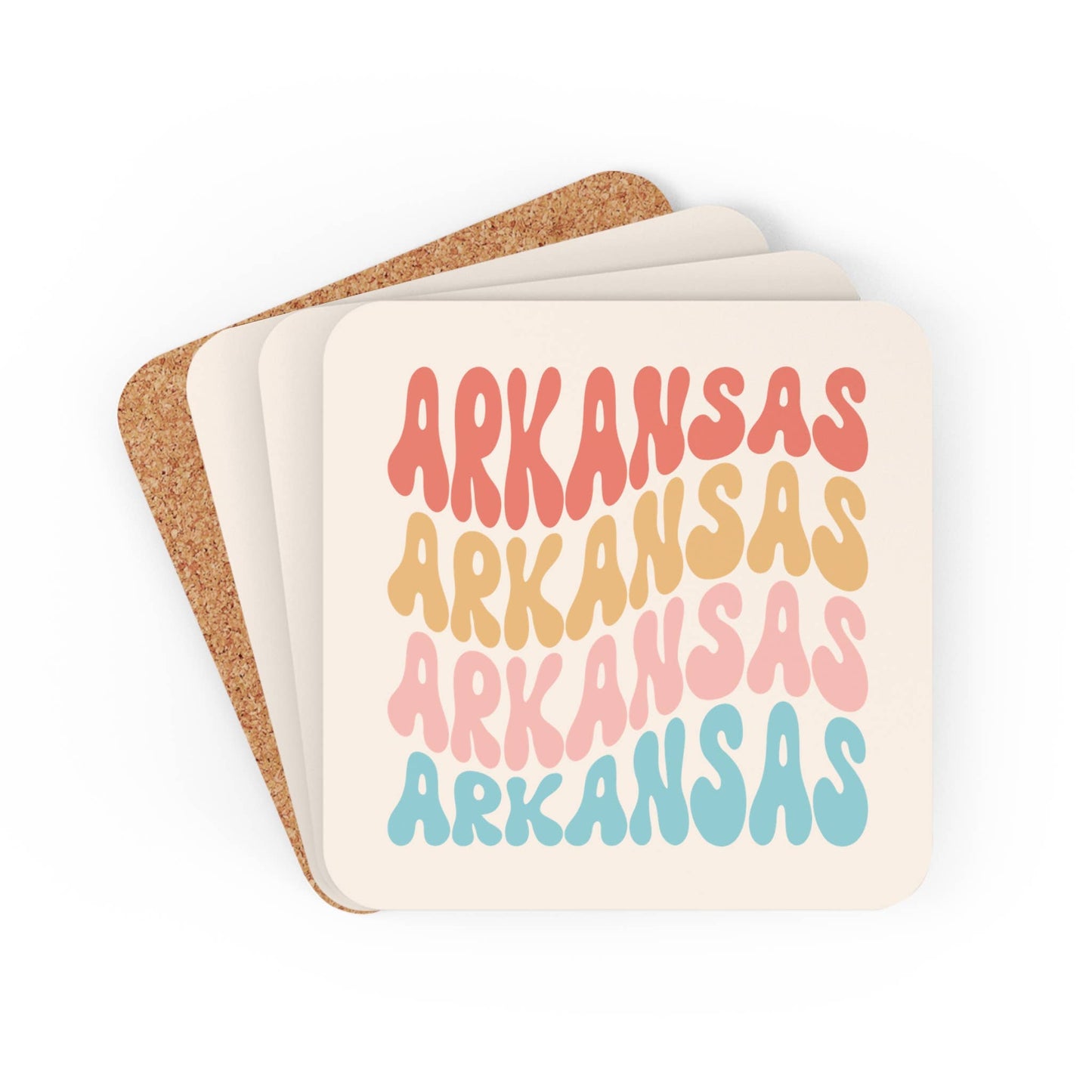 Arkansas Vintage Map Coaster Set of 4