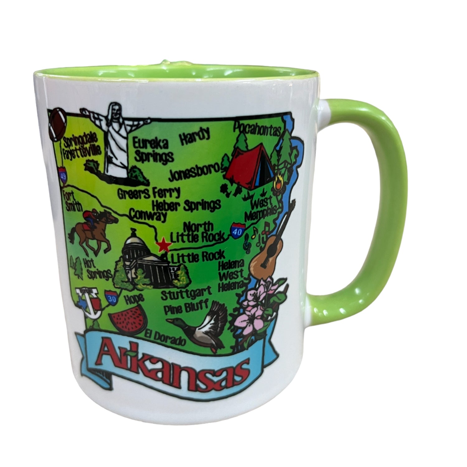 Green Arkansas Map Mug