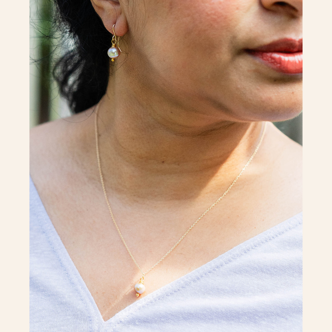 Pantone Necklace - Aqua Chalcedony Natural Stone Necklace