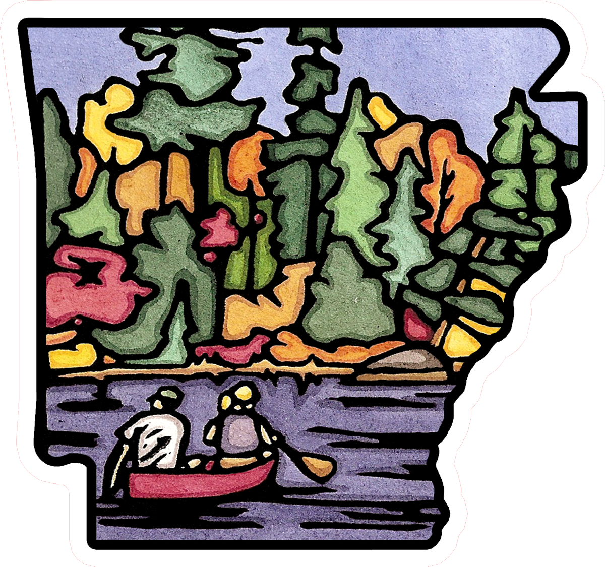Vinyl Sticker Arkansas State On the Water
