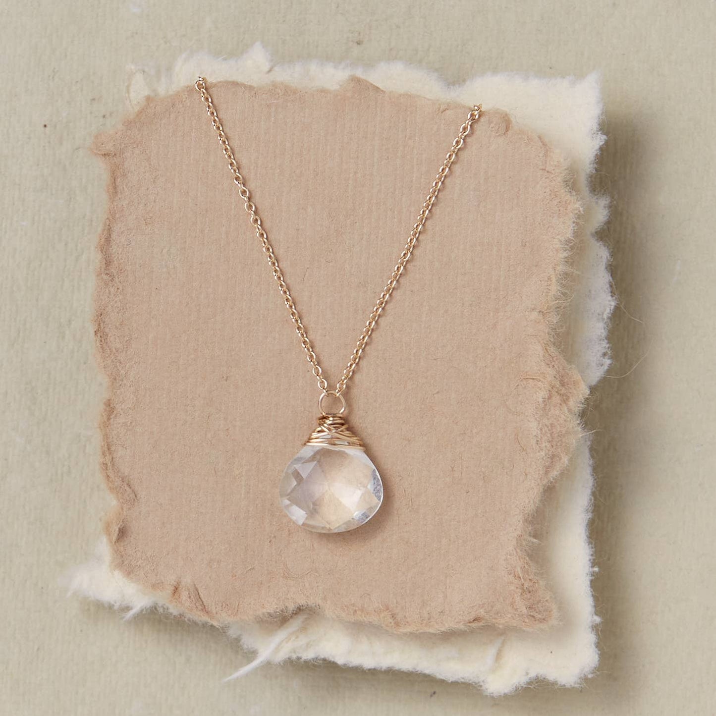 Pantone Necklace - Clear Quartz Natural Stone Necklace