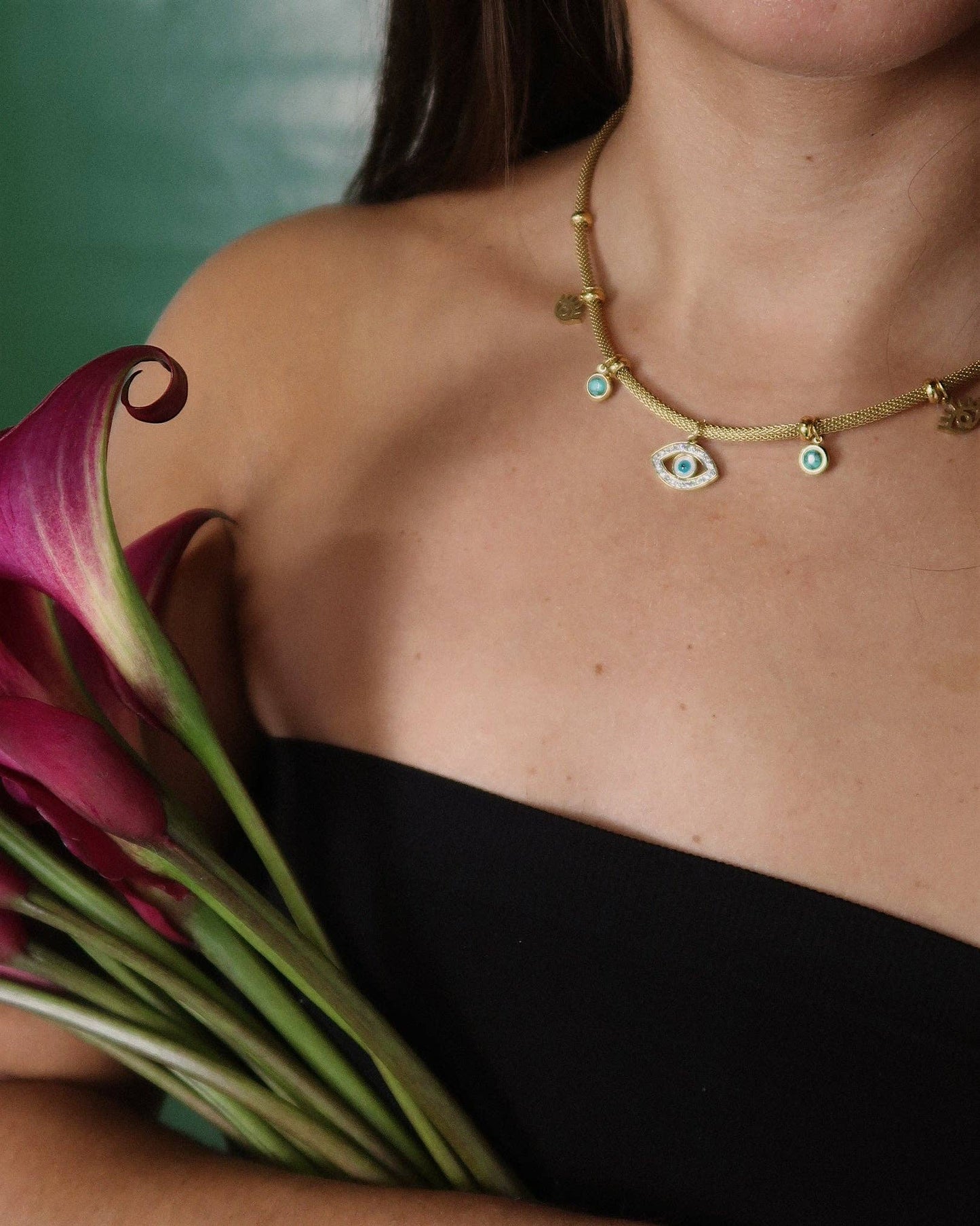 Venice Triple Eye Necklace : Hypoallergenic, Water Resistant, & Made in Arkansas