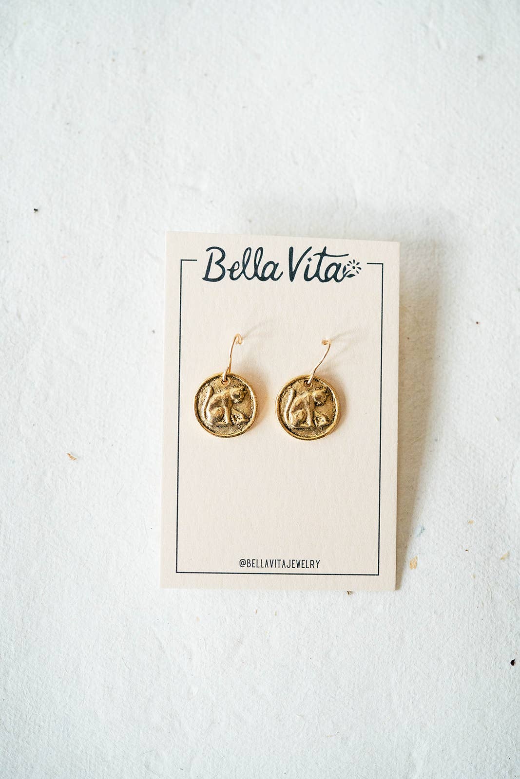 Bitty Button Charm Earrings | Cat Earrings