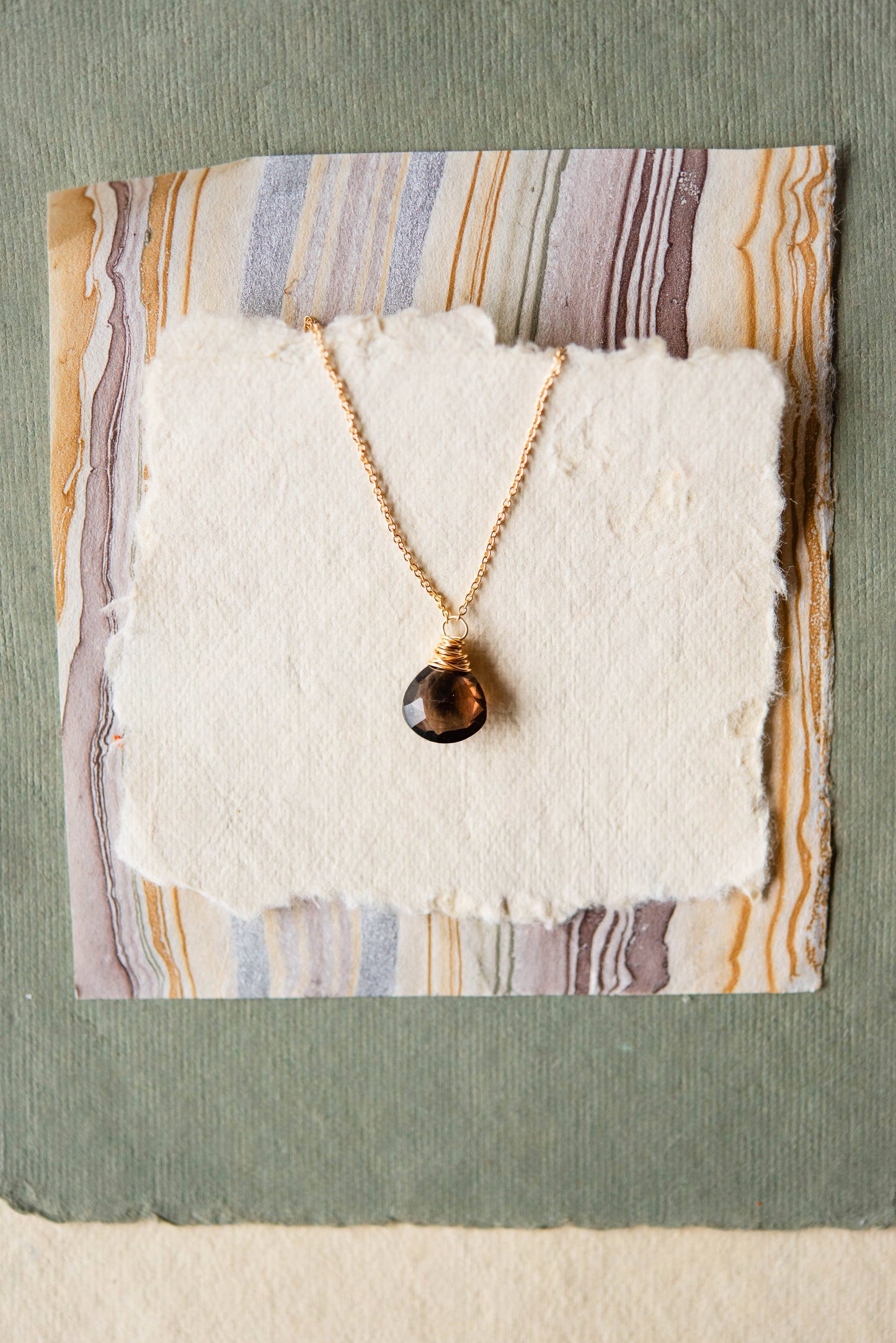 Pantone Necklace | Smokey Quartz Natural Stone Necklace