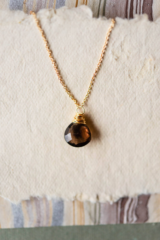 Pantone Necklace | Smokey Quartz Natural Stone Necklace