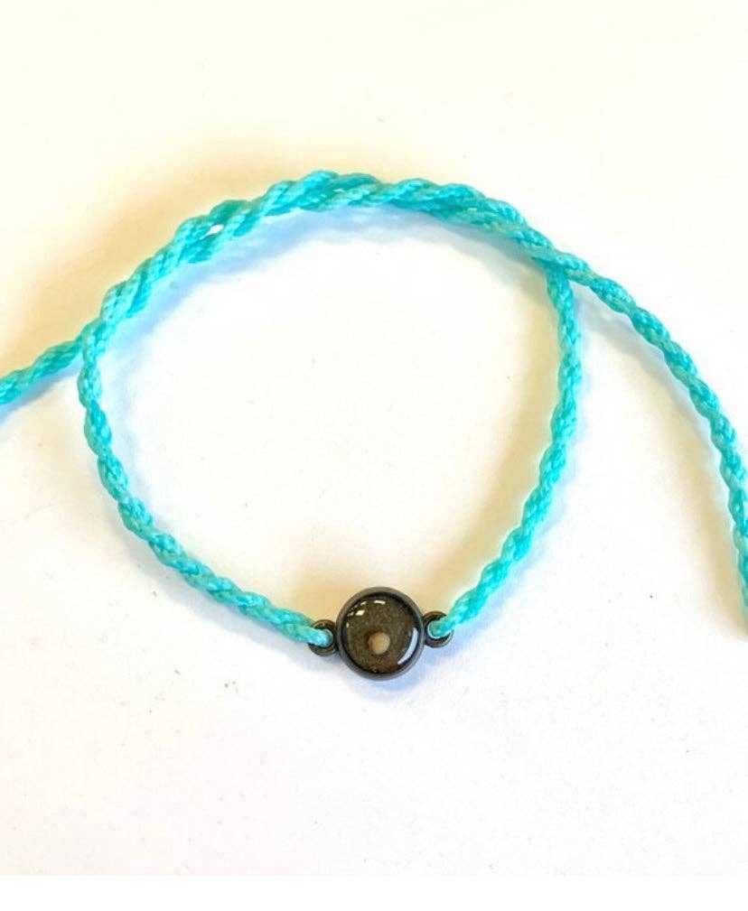 Aqua Mustard Seed Faith Tie Bracelet