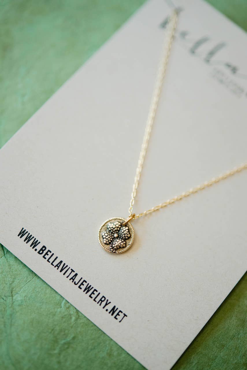 Bitty Button Charm Necklace | Clover Necklace