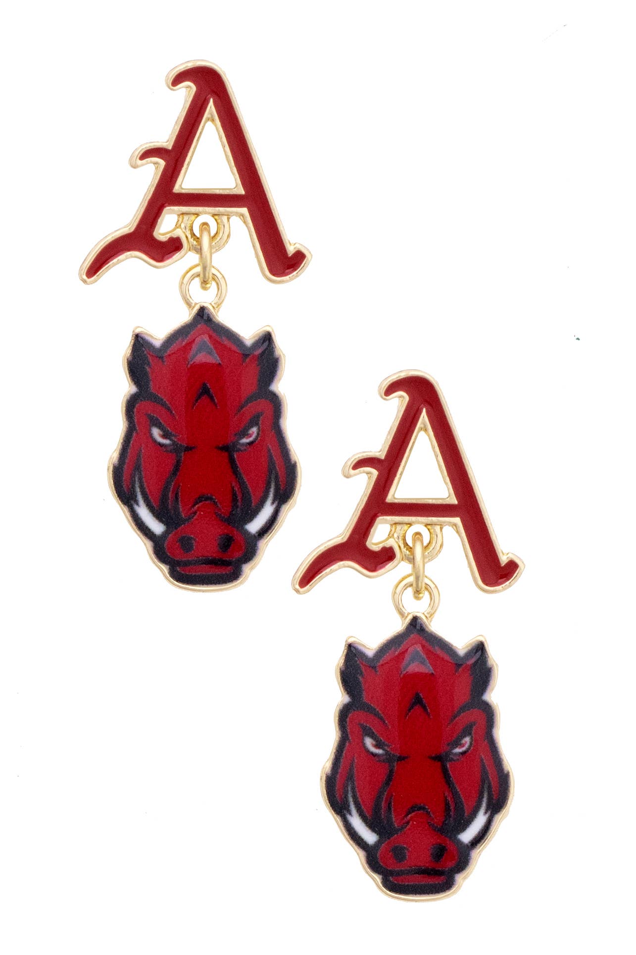 Arkansas Razorbacks Enamel Drop Earrings
