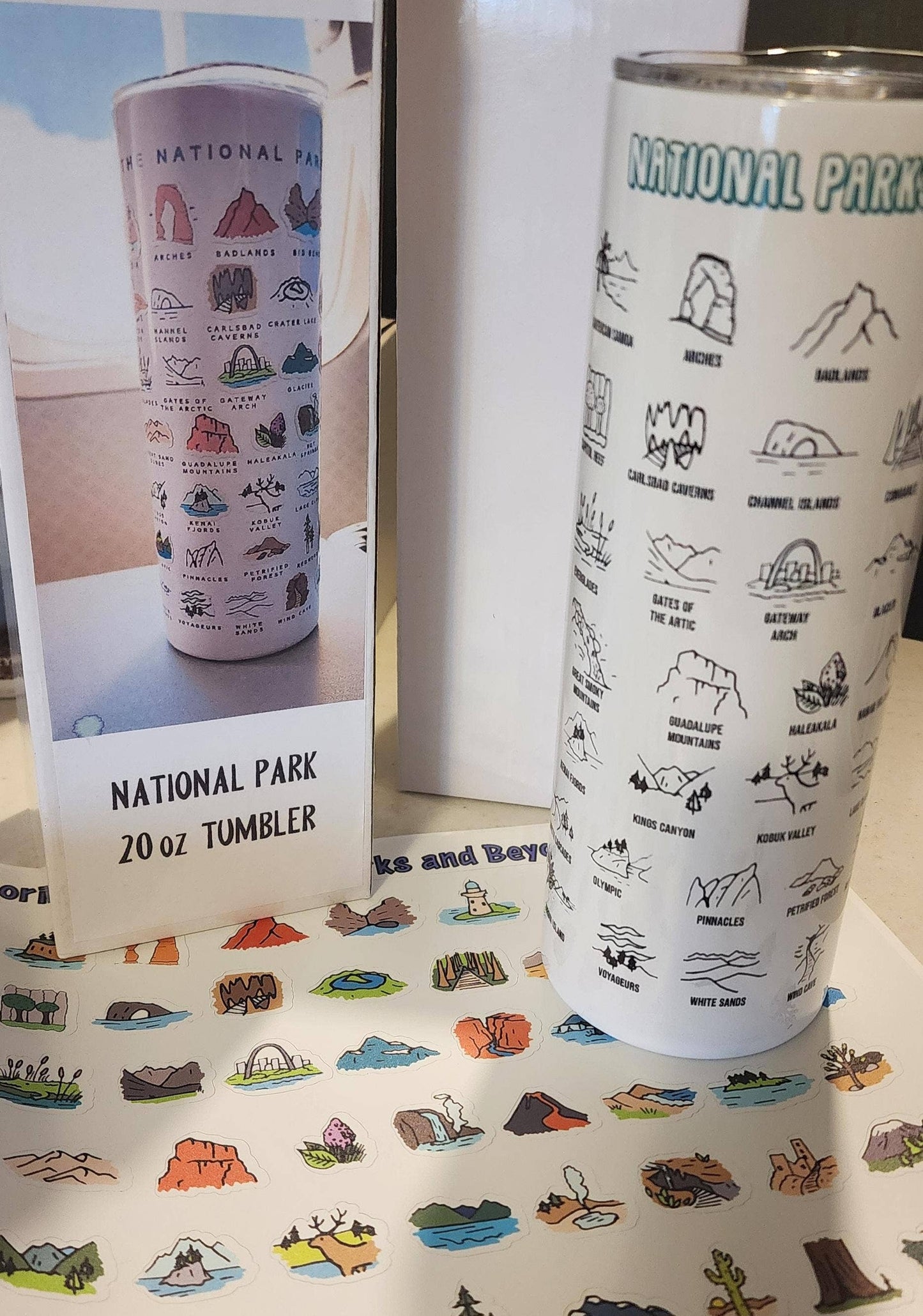 National Parks Checklist 20 oz Metal Tumbler