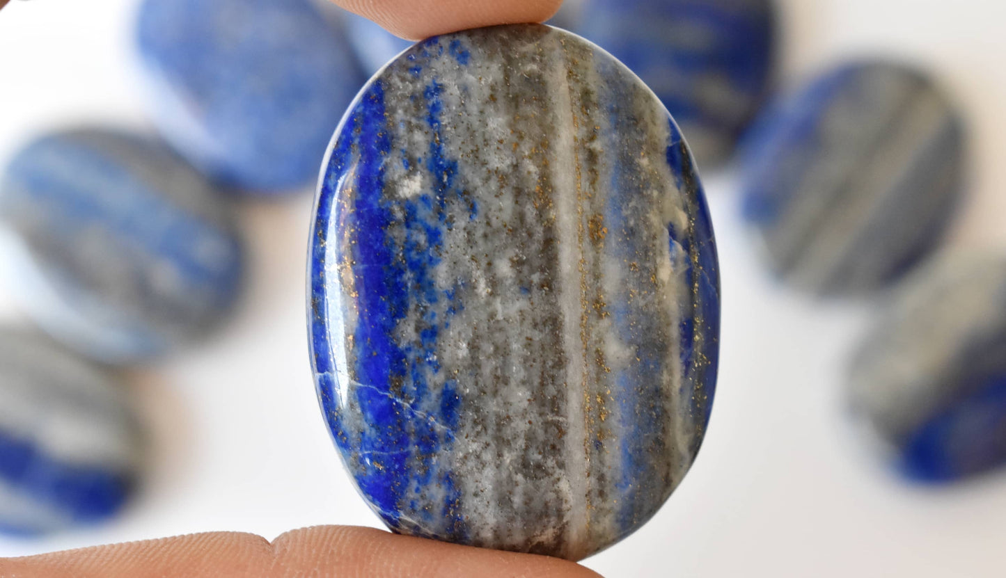Lapis Lazuli Worry Stones, Pocket Crystal, Thumb Stones