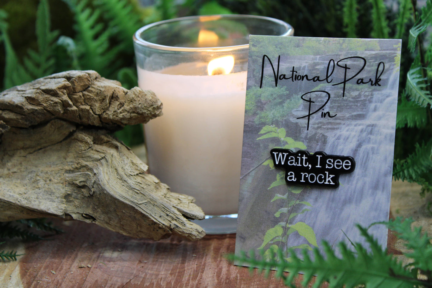 Wait, I See A Rock Enamel and Metal Lapel Pin