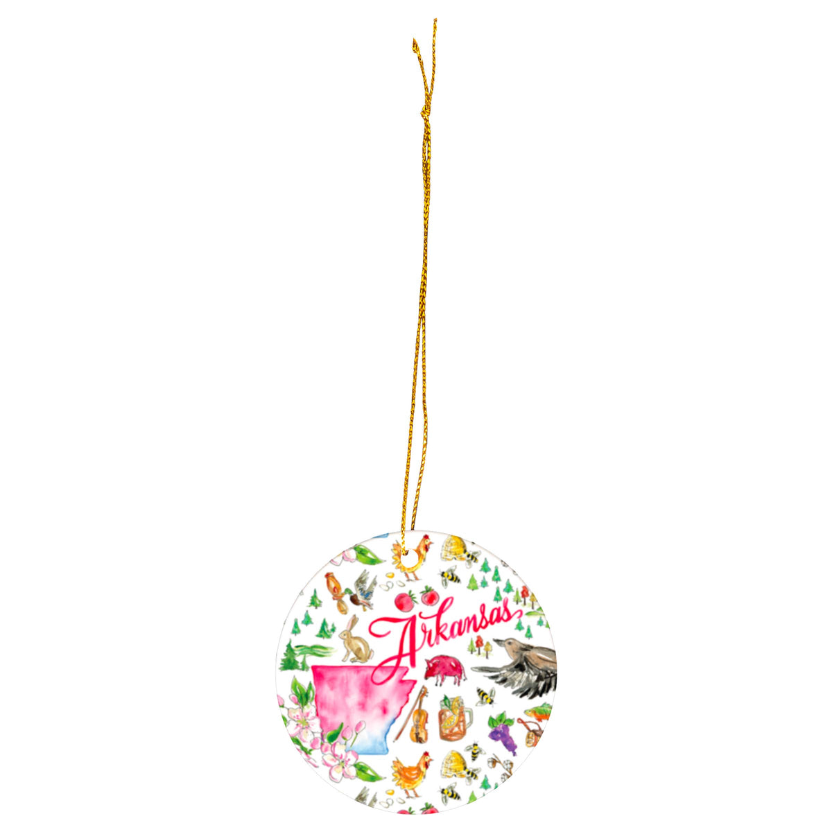 Arkansas State AR Collection Ceramic Ornament Rosanne Beck