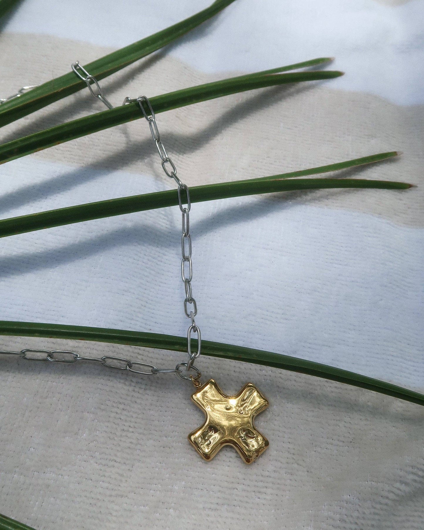 Magnolia Cross Necklace : Hypoallergenic, Water Resistant, & Made in Arkansas