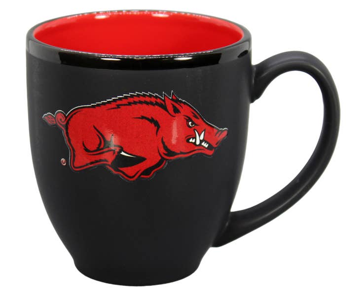 Arkansas Razorbacks Bistro Mug | 16 oz Matte Black Ceramic (Officially Licensed)