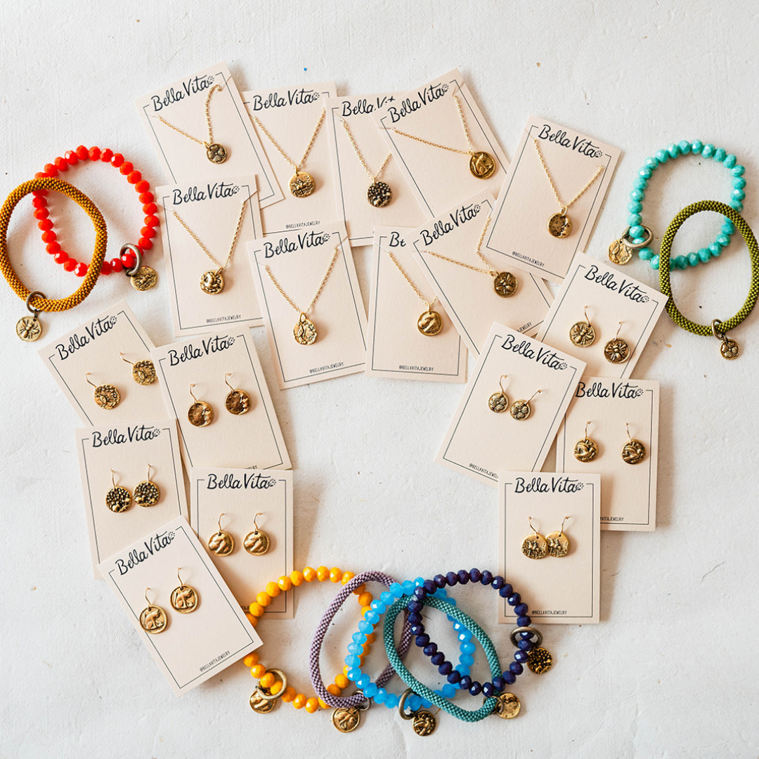 Bitty Button Charm Earrings | Bee Earrings