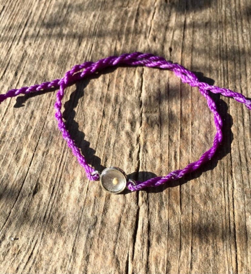 Purple Mustard Seed Faith Tie Bracelet