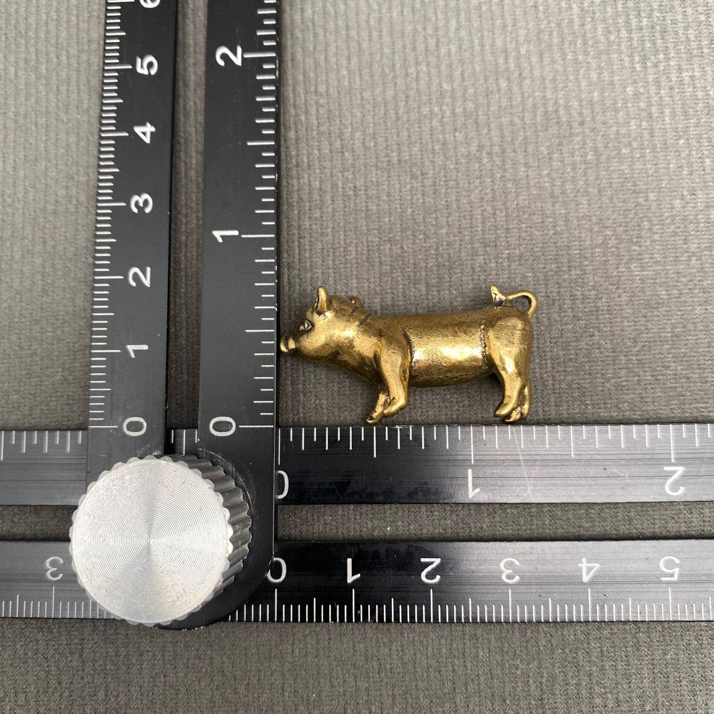 Standing Brass Pig Figurine