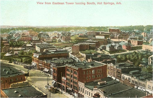 AR-47 View from Eastman Hotel over Hot Springs - Vintage Image, Postcard