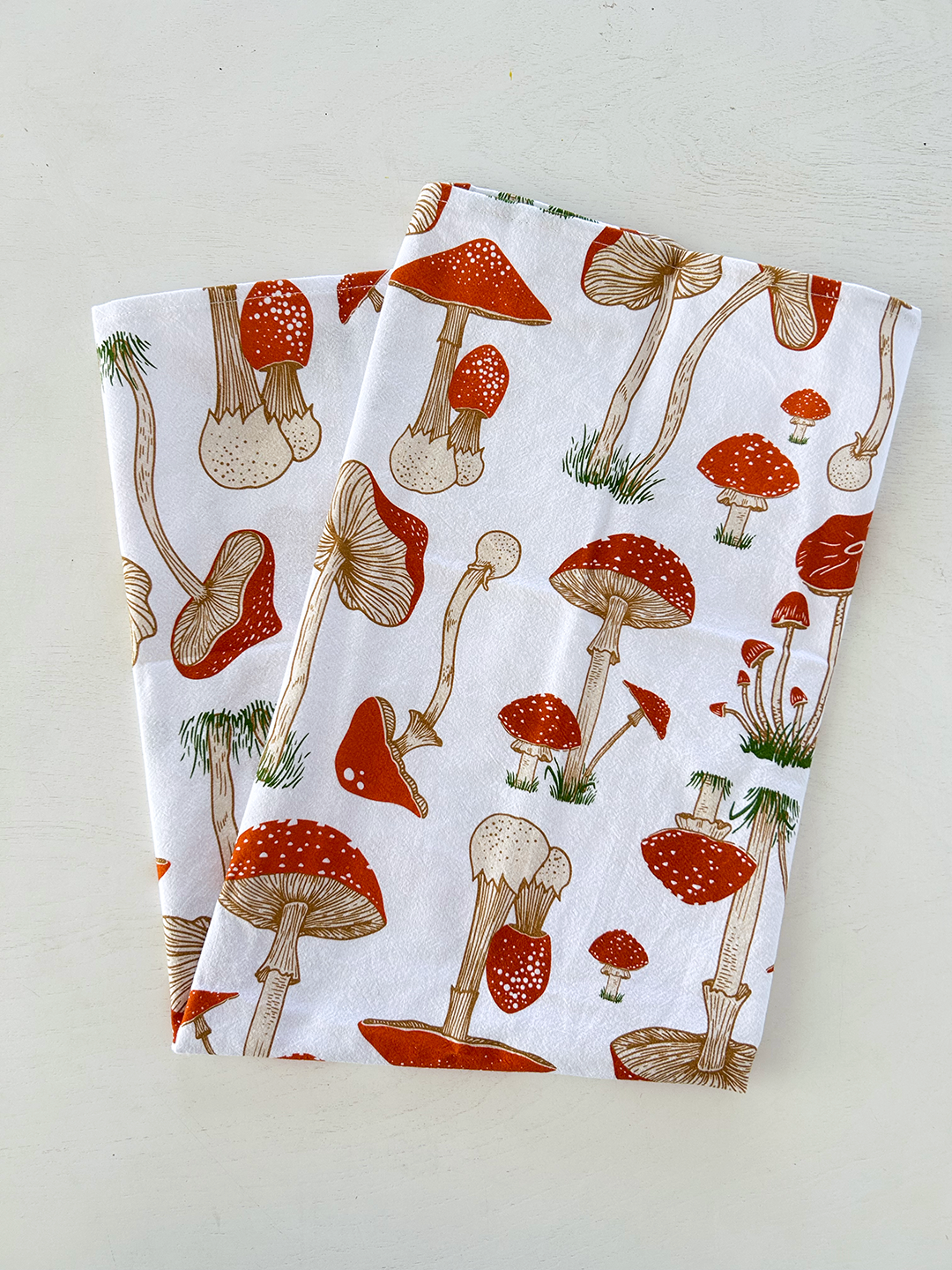 Enchanted Toadstools Tea Towel –Mushrooms, Fall