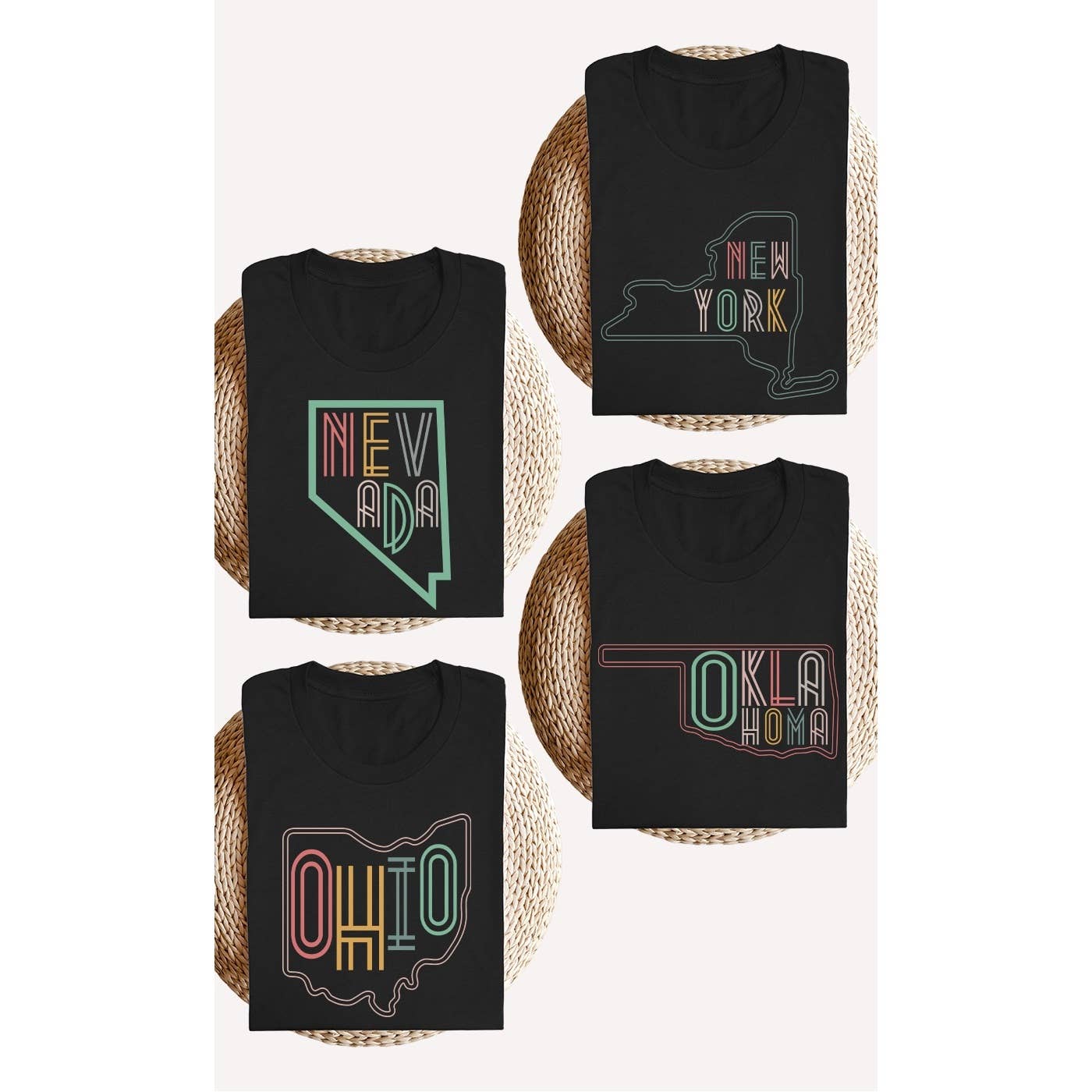 Neon Arkansas Shape Graphic Tee