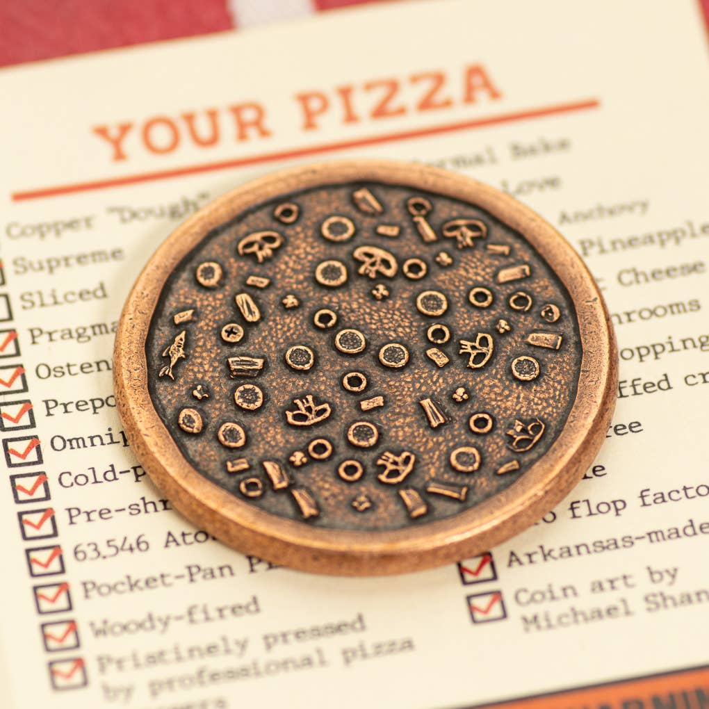 Supreme Pizza Copper Coin & Mini Pizza Box | Made in Arkansas