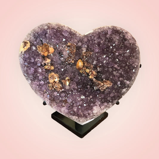 Amethyst Heart on Stand