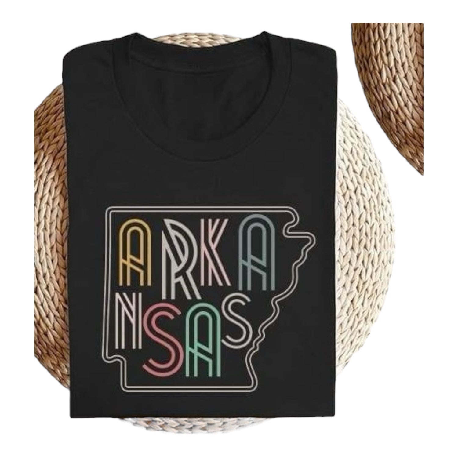 Neon Arkansas Shape Graphic Tee