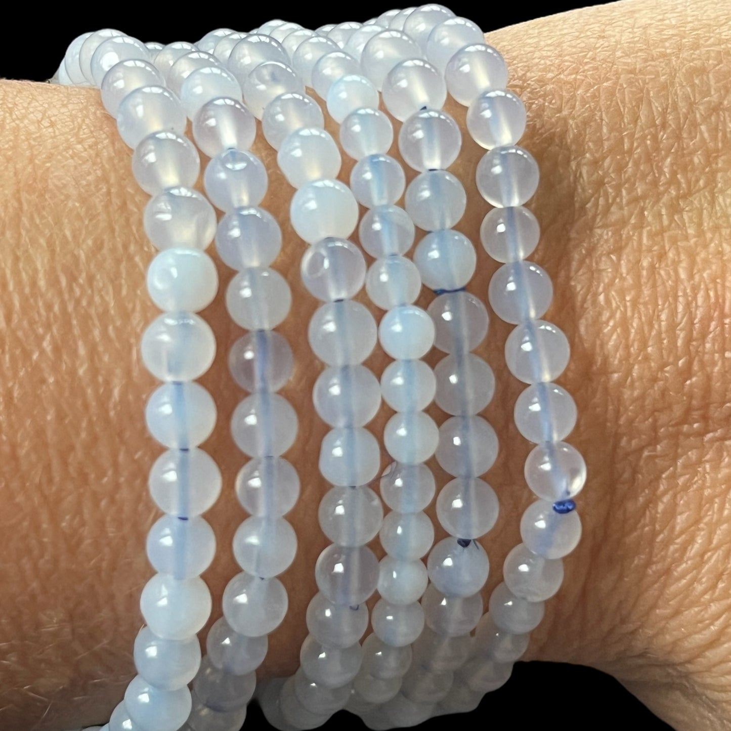 Chalcedony beaded bracelet