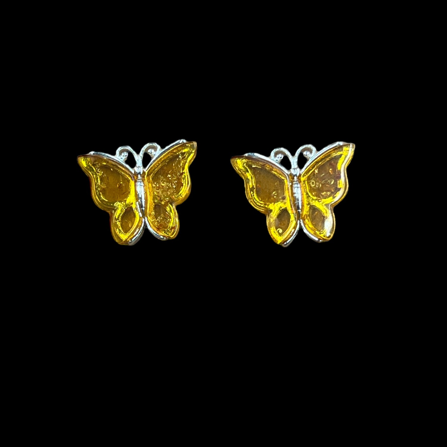 Amber Butterfly Earrings