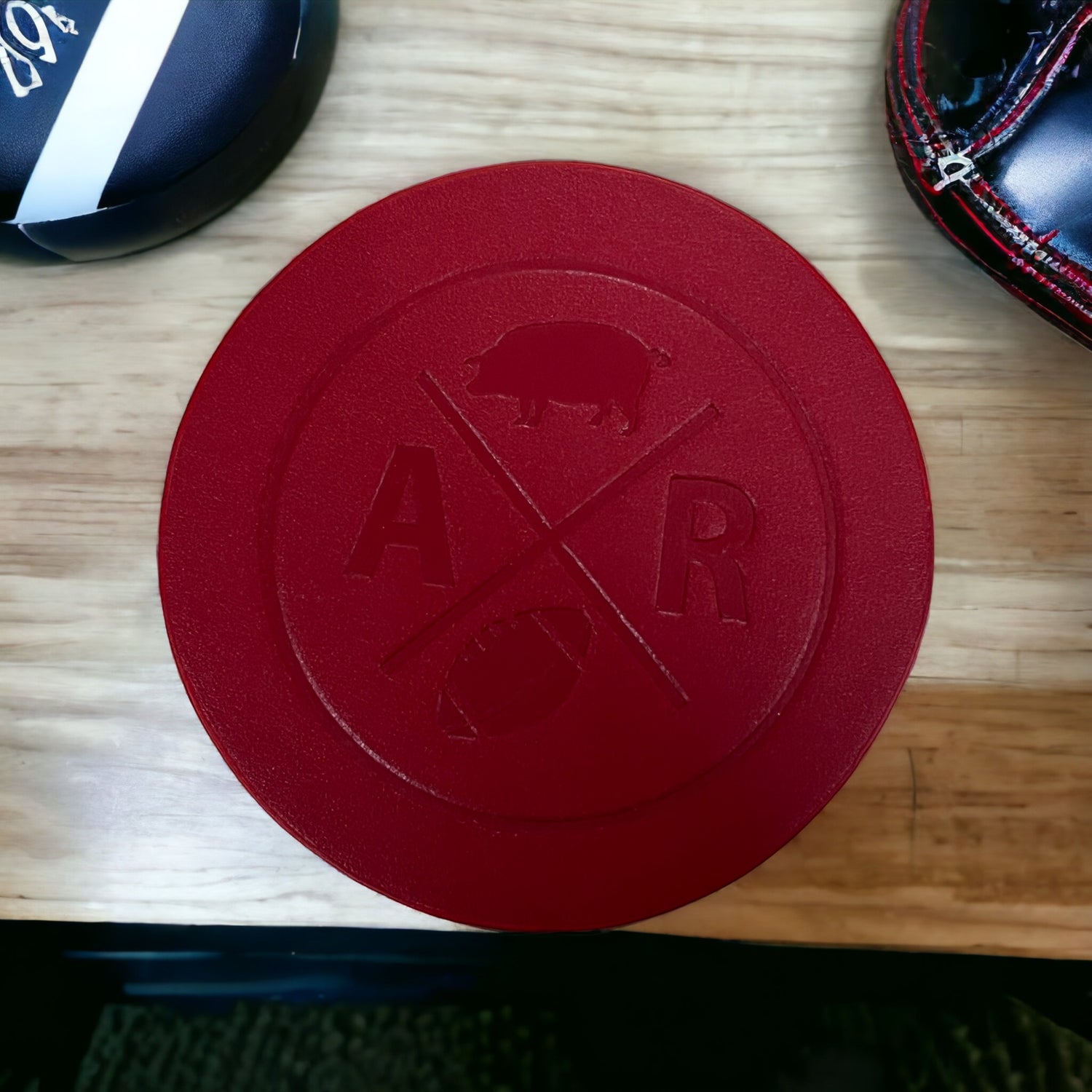 Hand-Tooled Leather Arkansas Coaster