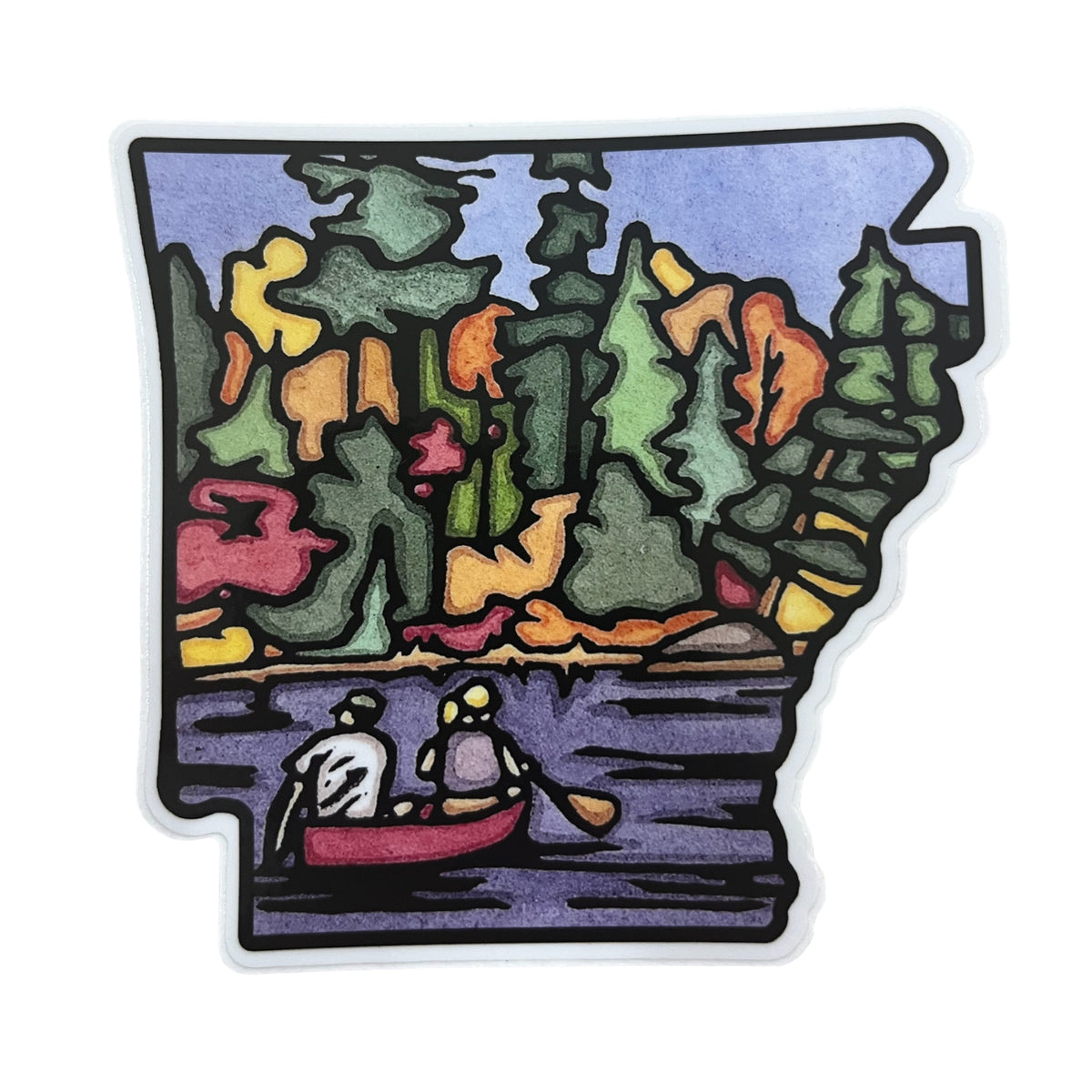 Arkansas Paddling Canoe Sticker