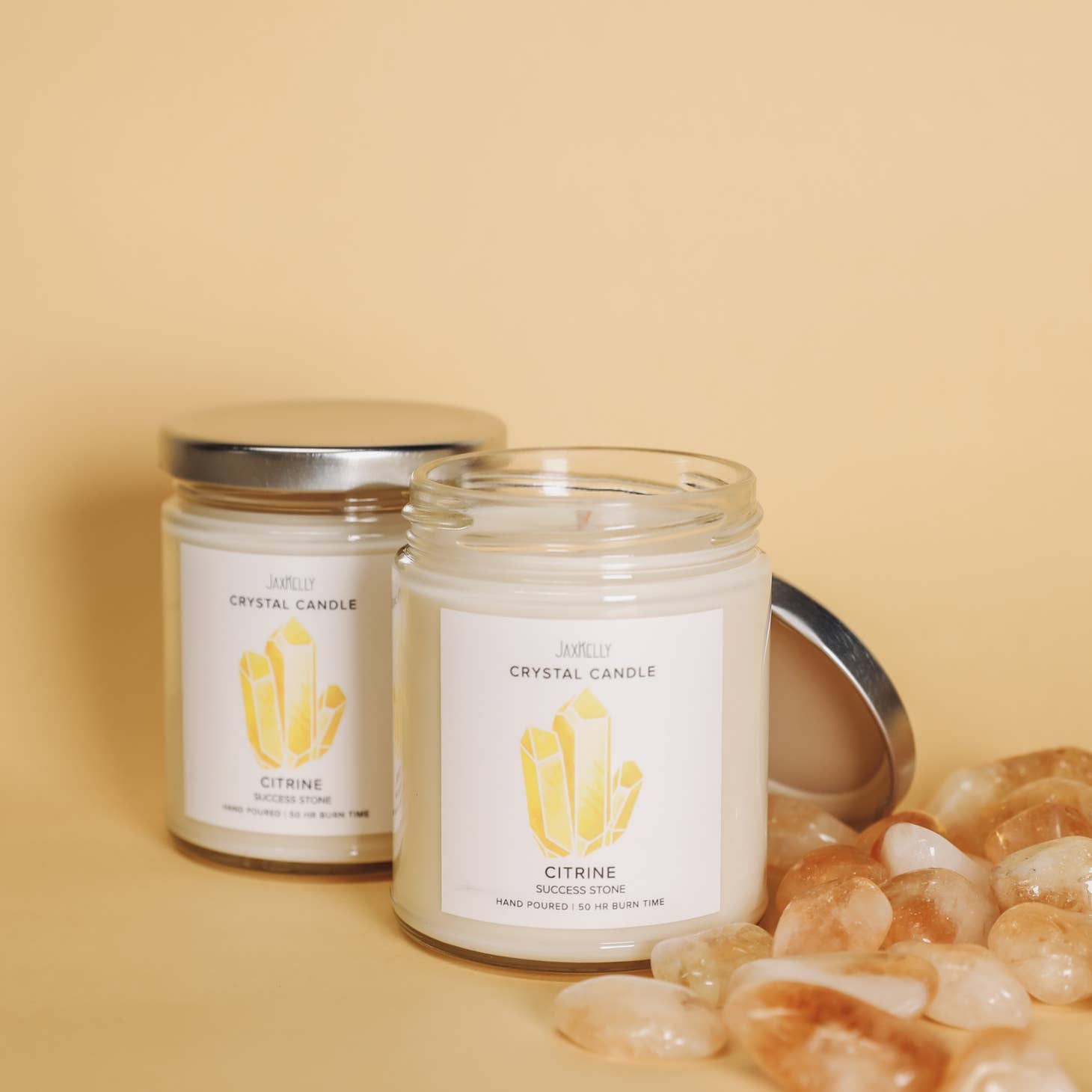 Citrine Crystal Candle