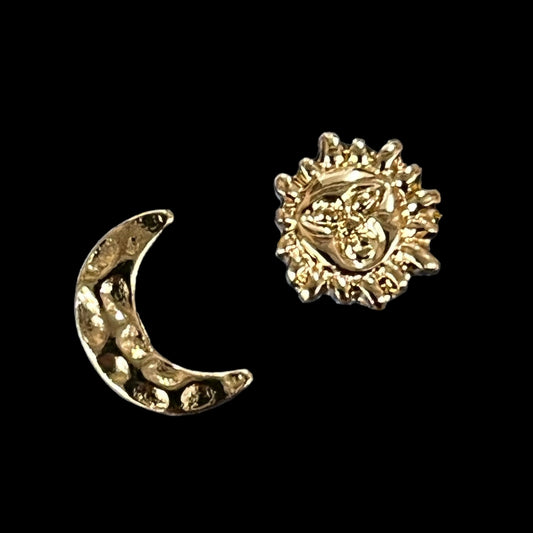 Solar Eclipse Sun Moon Post Earrings