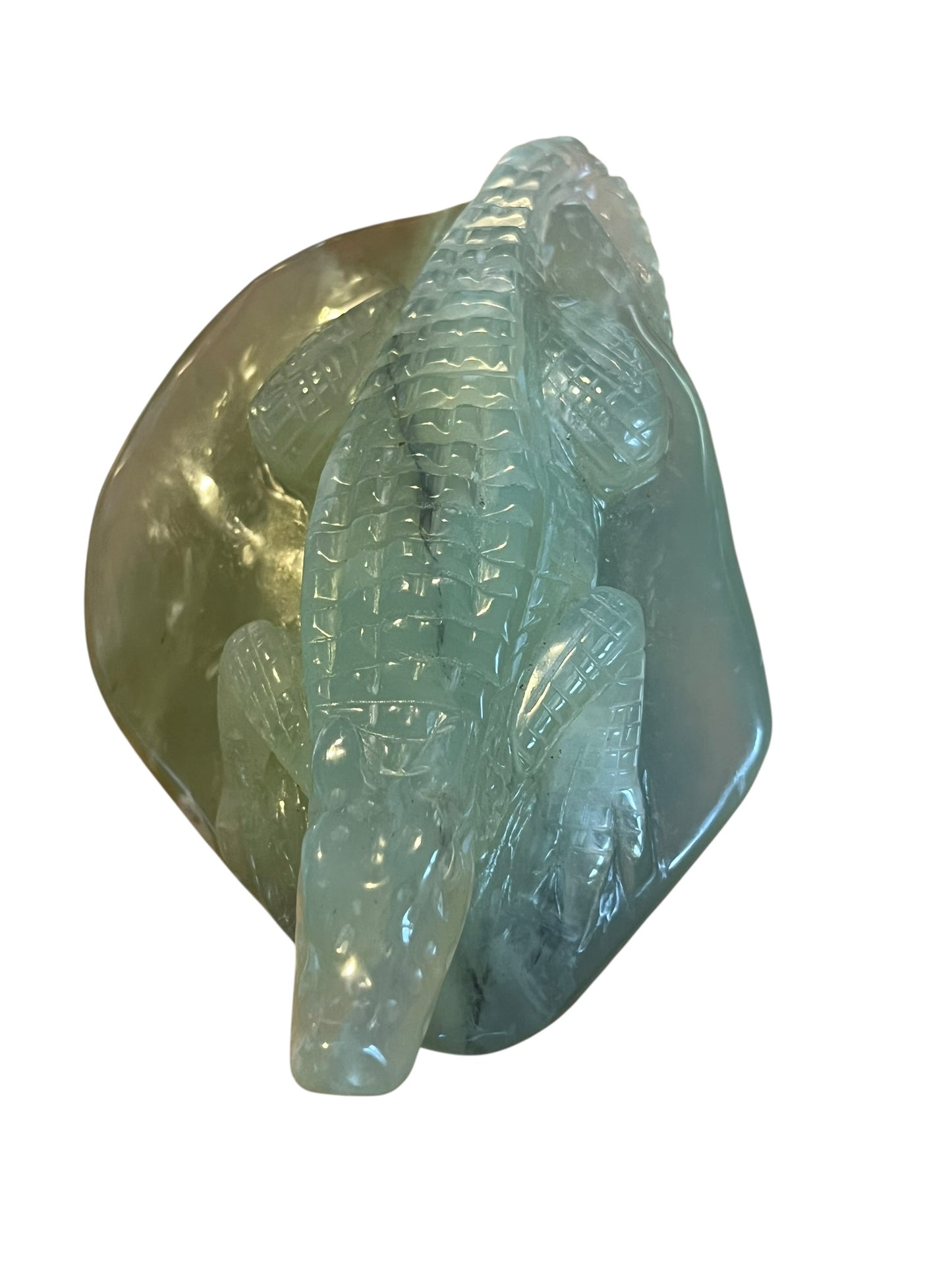 Hand-Carved New Jade Alligator | Natural Stone Sculpture (4–5”)