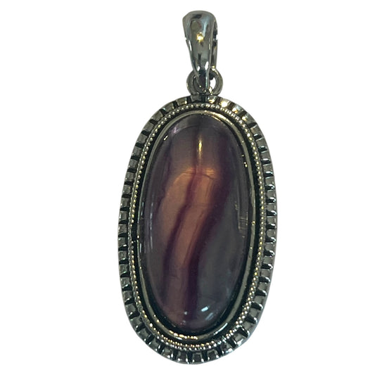 Oval Gemstone Pendant | 2” Cabochon in Amethyst, Lapis & More