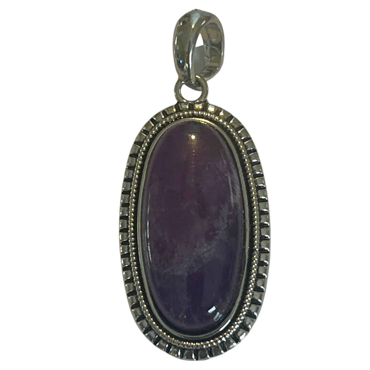 Oval Gemstone Pendant | 2” Cabochon in Amethyst, Lapis & More